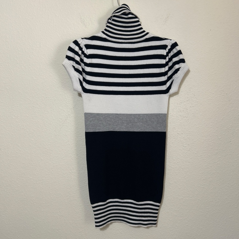 rue21 Striped Short Sleeve Turtleneck Knit Tunic Sweater Top - Size S - Picture 6 of 7